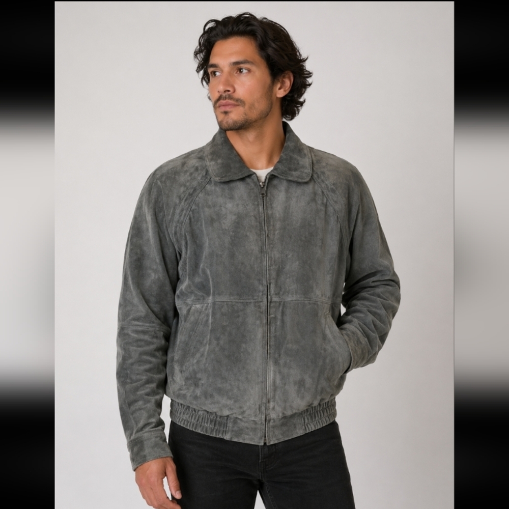 Member’s Only suede jacket shoulder pads 40